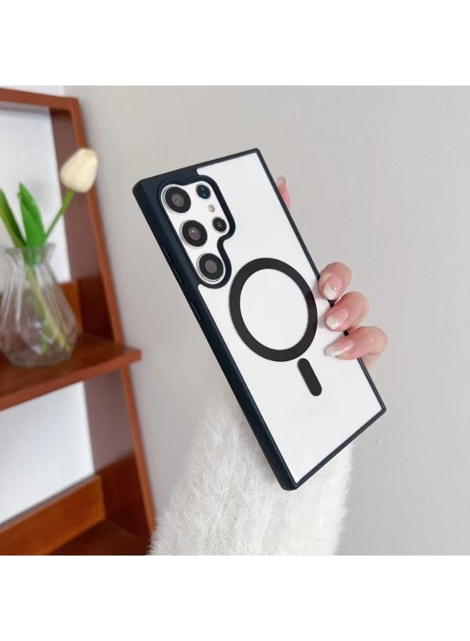 MagSafe Case Cover | Camera Protection | Hard Crystal Clear Back | Shockproof Bumper Case Cover for Samsung Galaxy S25 Ultra (Black) - Image 3